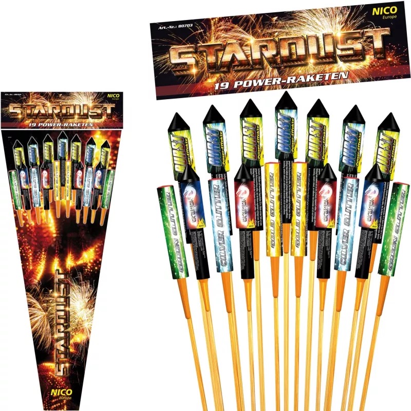 Nico Feuerwerk Stardust, 19er-Rak.-Btl.