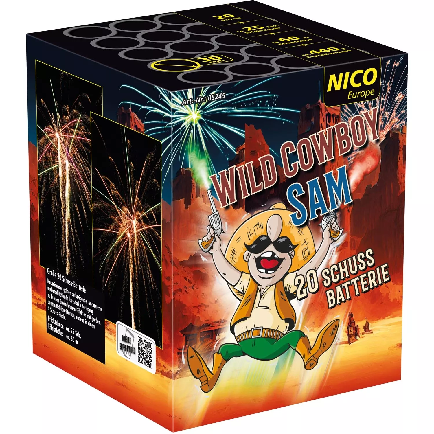 Nico Feuerwerk Wild Cowboy Sam, 20 Schuss