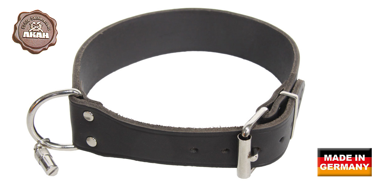 AKAH Halsband genietet aus Sattelleder extra breit