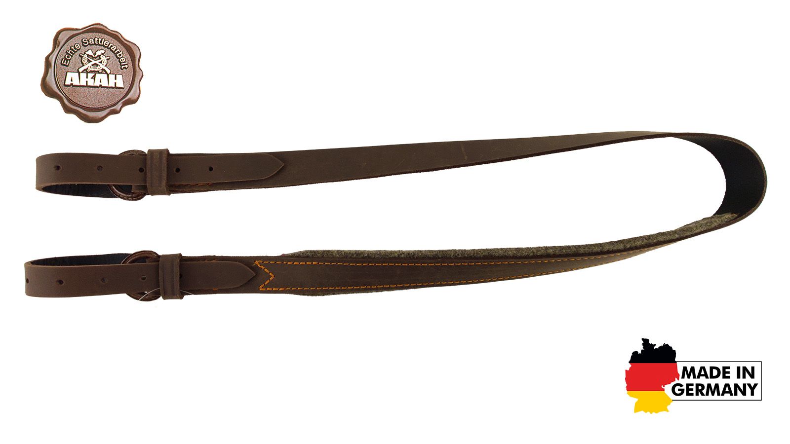 AKAH Gewehrriemen Pull-up Leder mit Wollfilz