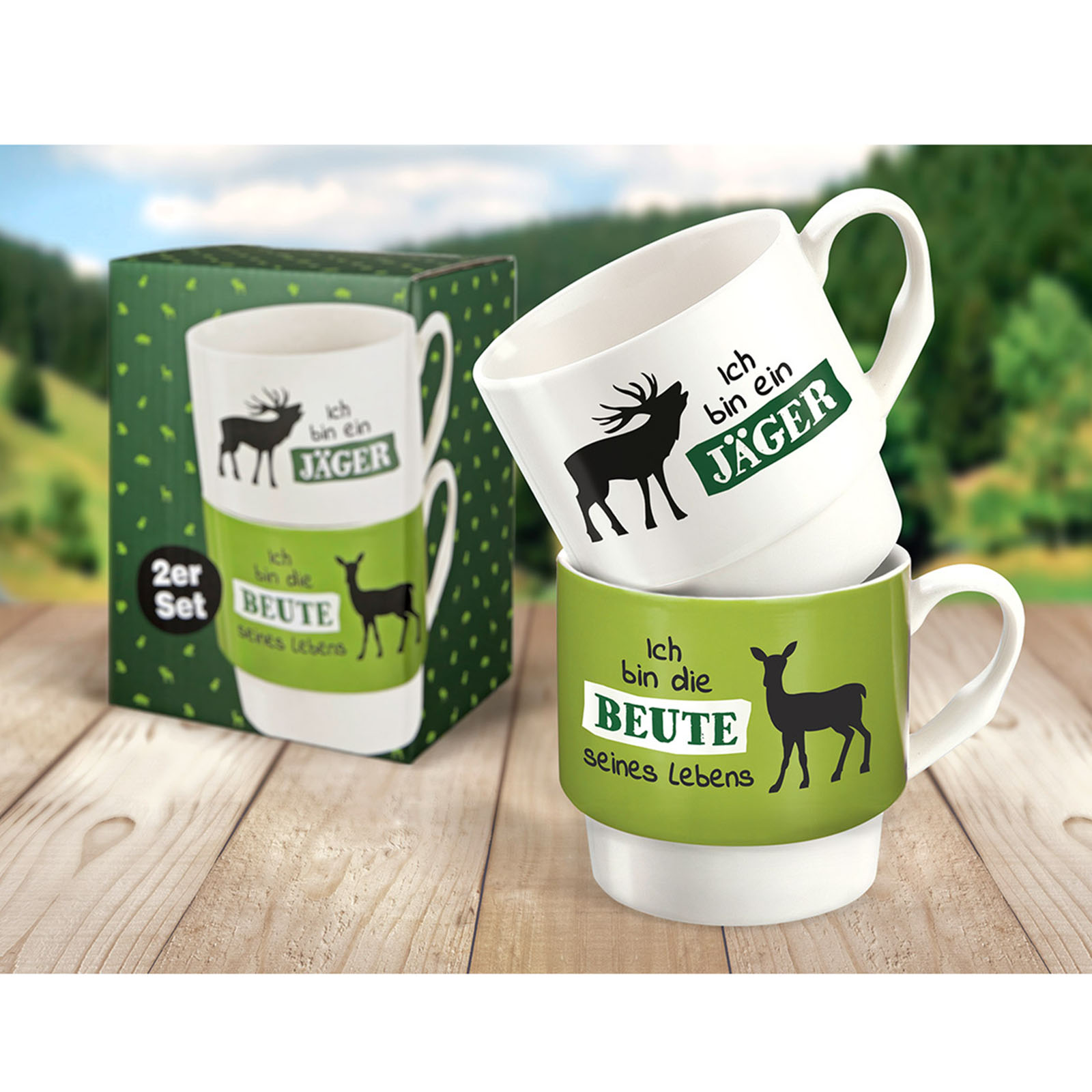 Witzige 2tlg. Stapeltasse