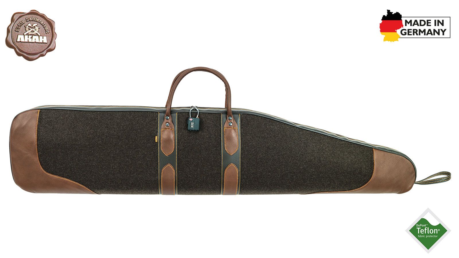 AKAH Loden-Futteral mit Elchleder selbstaufblasbar