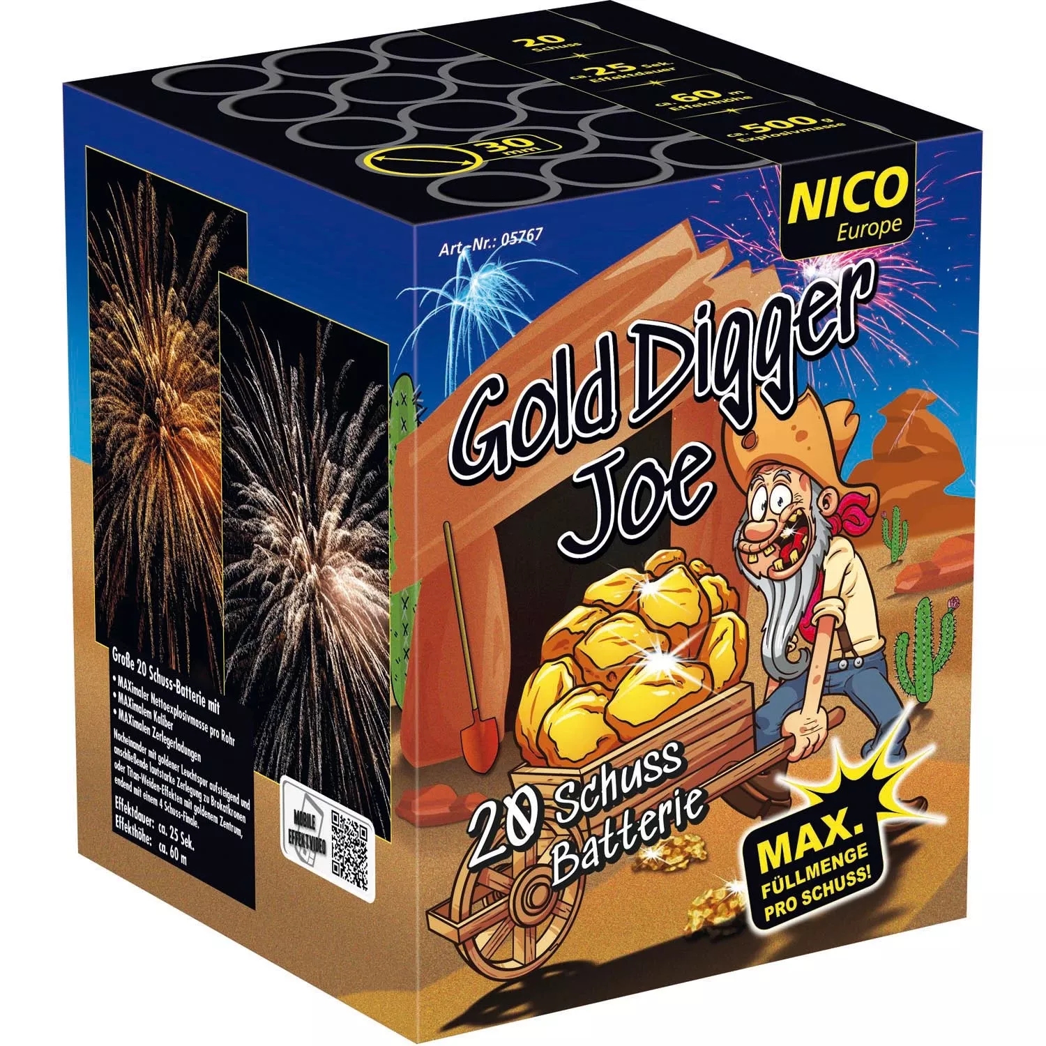 Nico Feuerwerk Gold Digger Joe, 20 Schuss