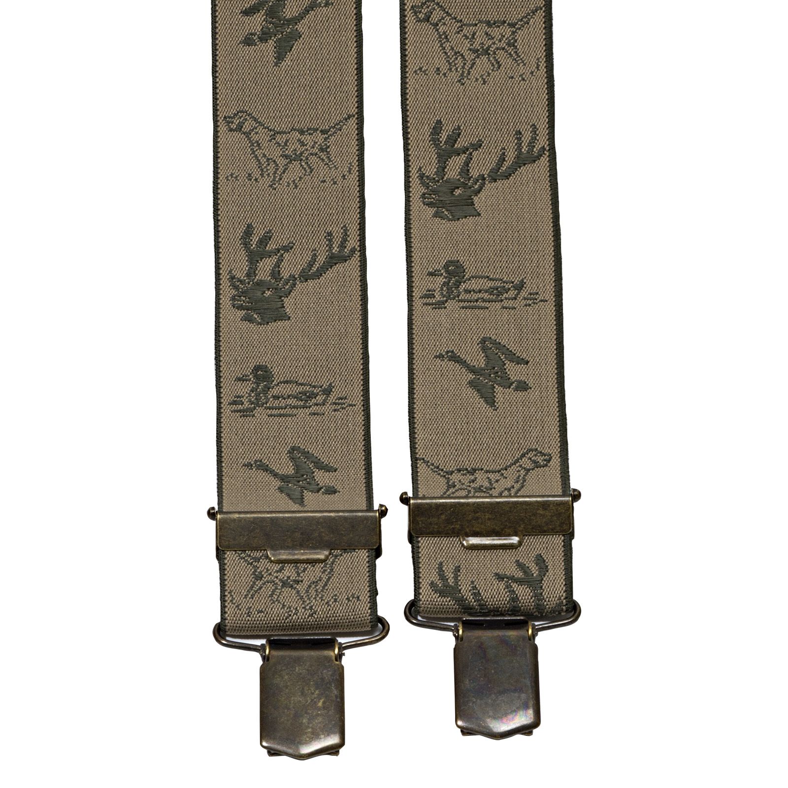 Hosenträger Jacquard Wildmotive beige