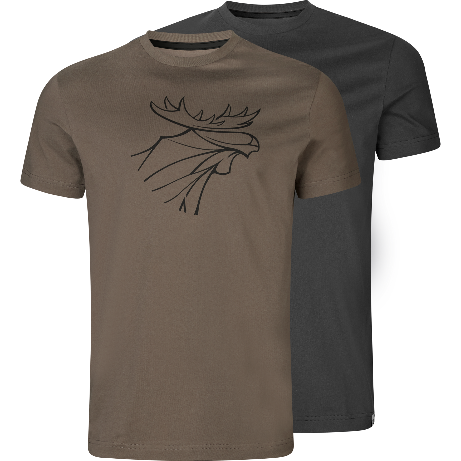 Härkila Graphic T-Shirt 2-Pack Brown Granite/ Phantom