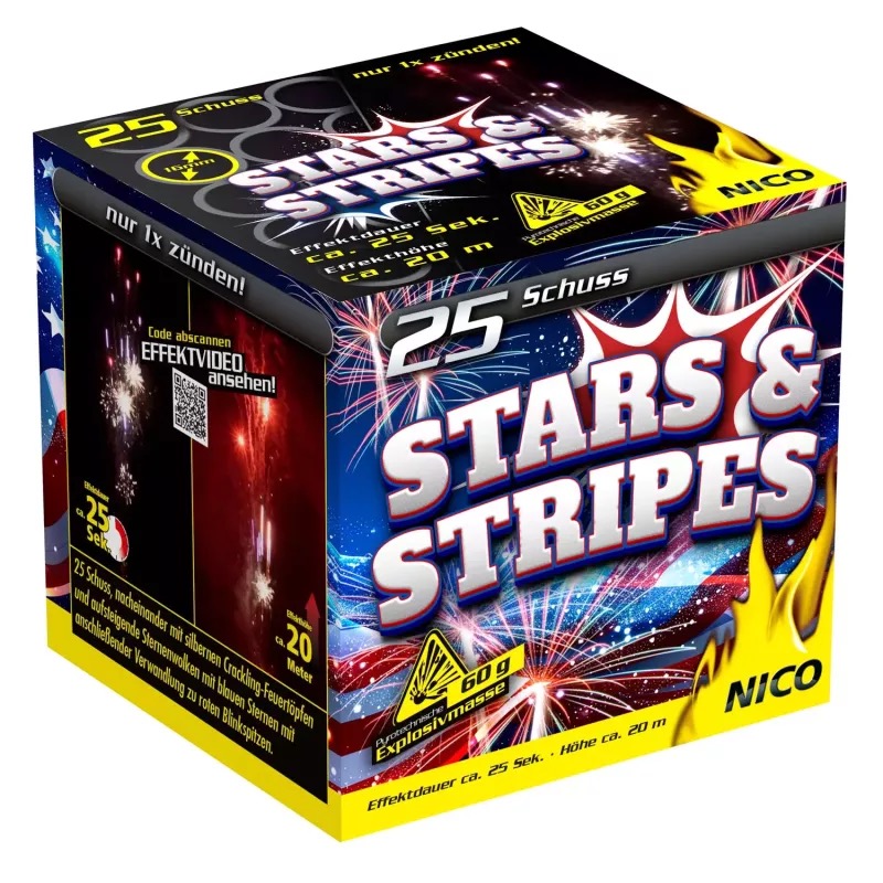 Nico Feuerwerk Stars & Stripes, 25 Schuss