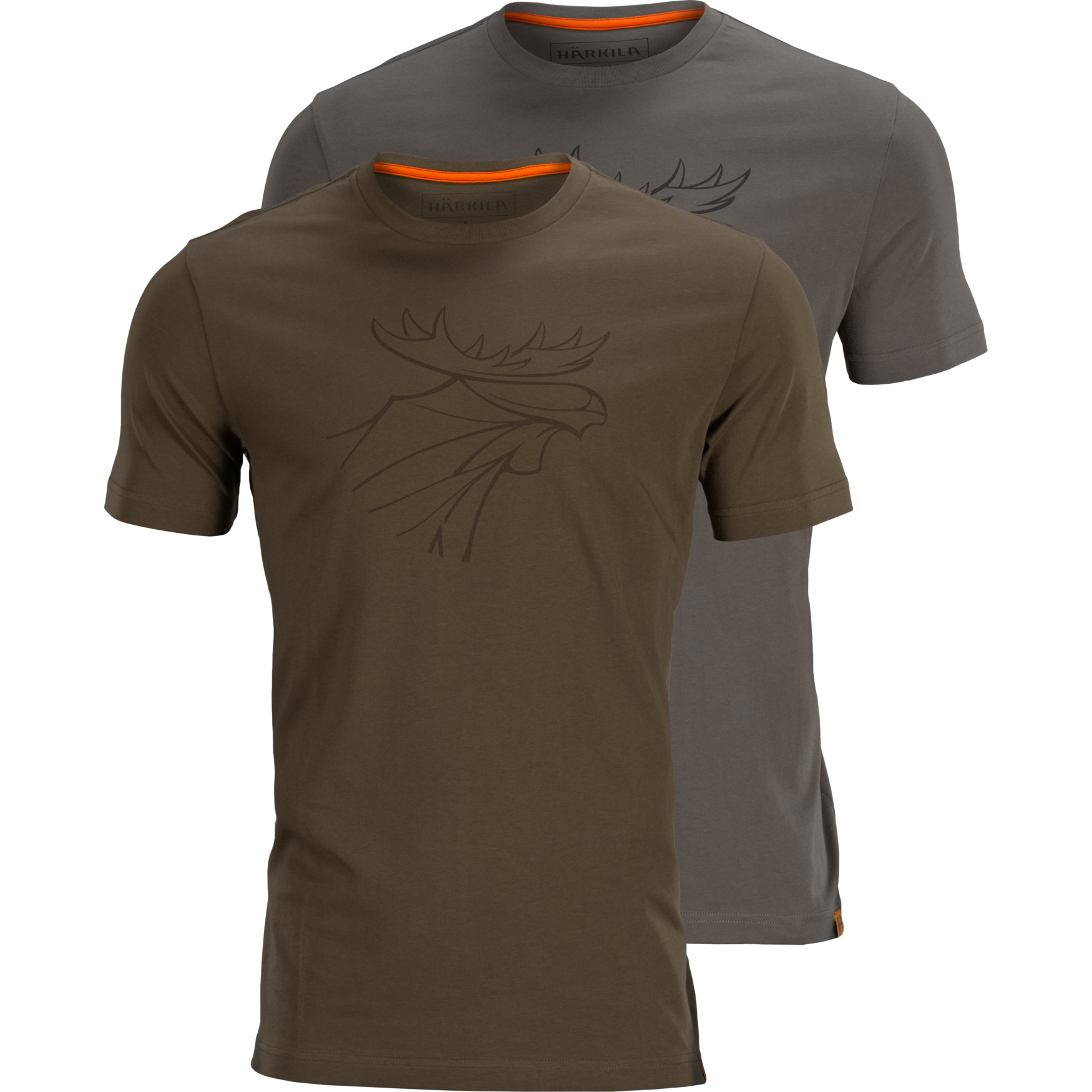 Härkila Graphic T-Shirt 2-Pack Willow Green/ Grey