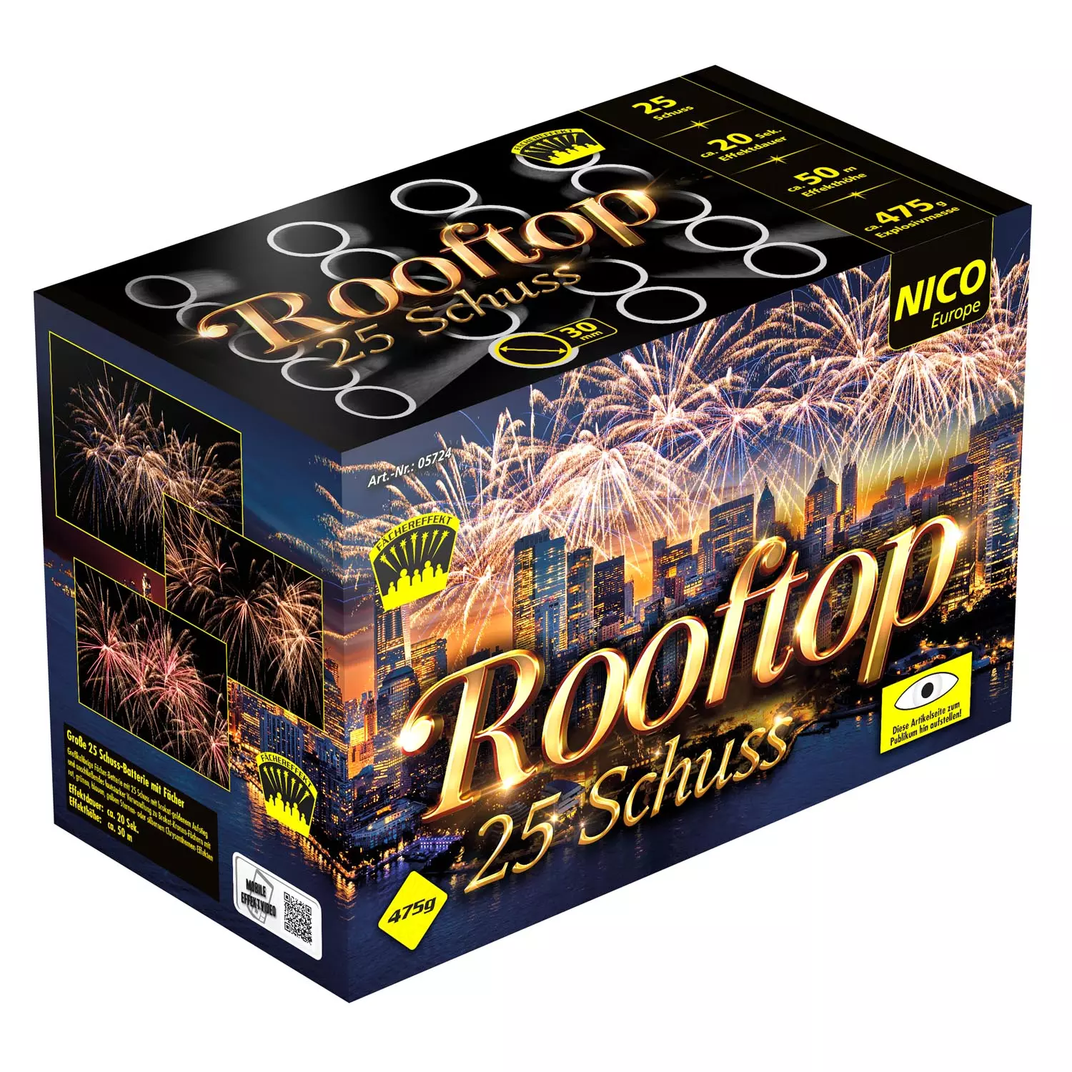 Nico Feuerwerk Rooftop, 25 Schuss
