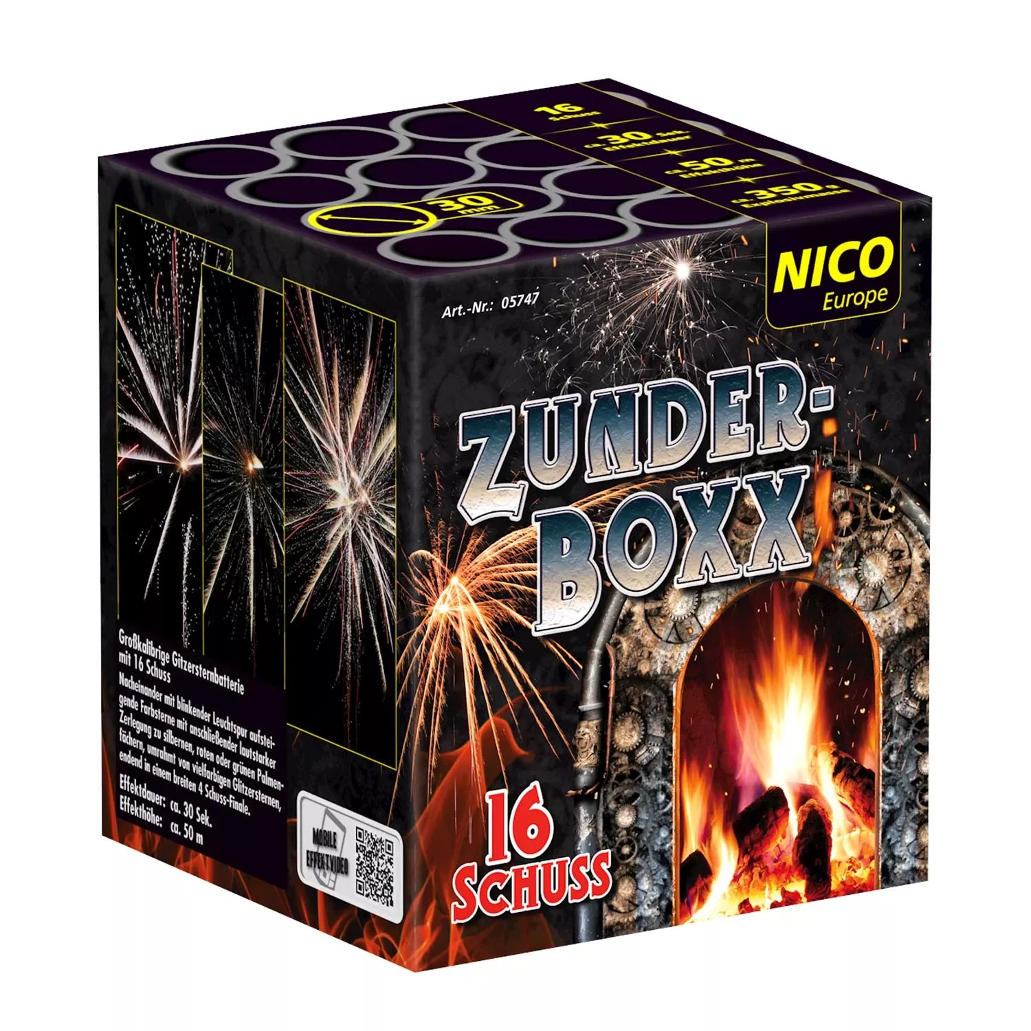 Nico Feuerwerk Zunderboxx, 16 Schuss