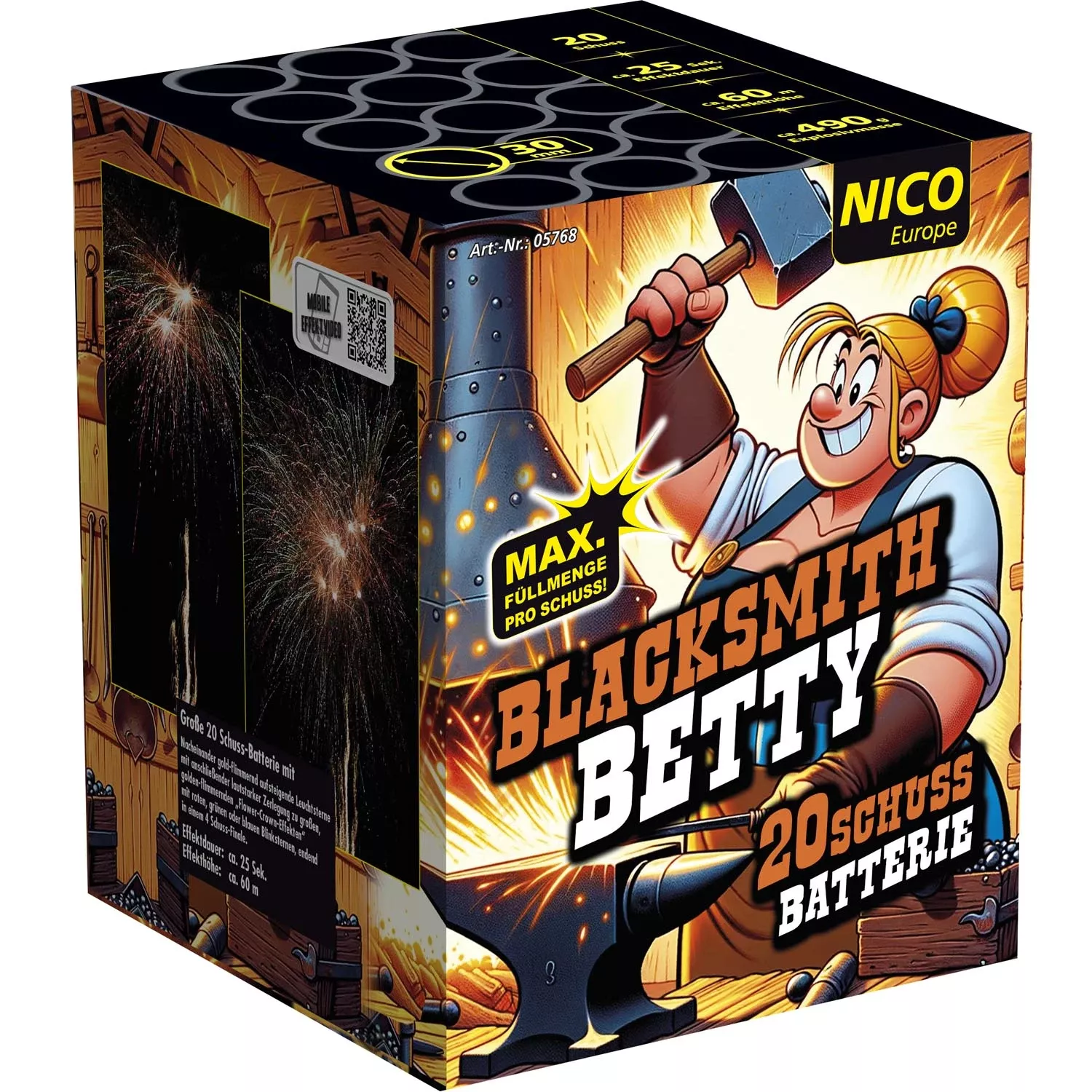 Nico Feuerwerk Blacksmith Betty, 20 Schuss