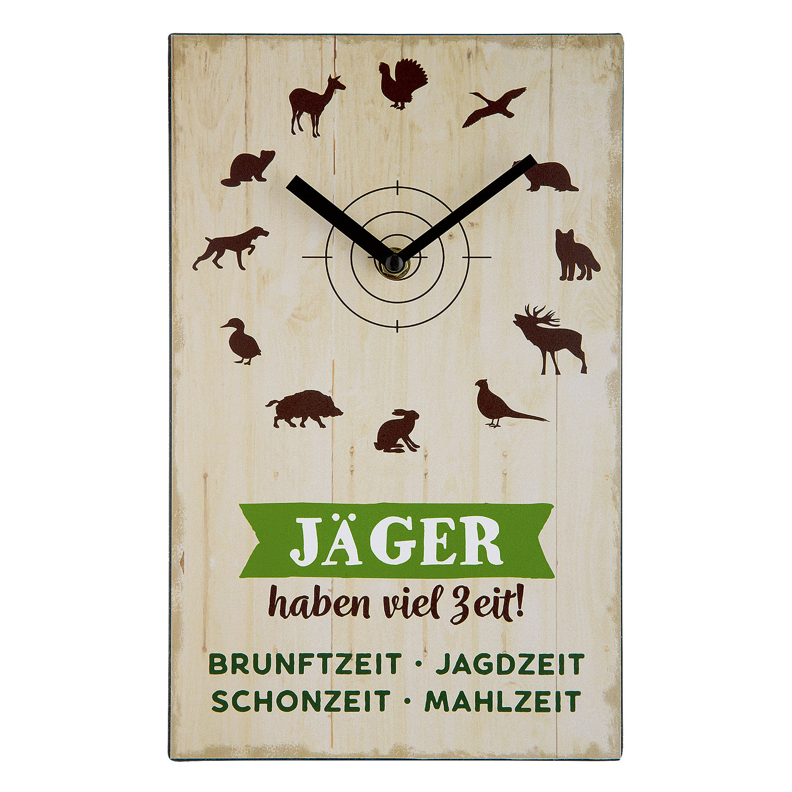 Wanduhr Jäger haben viel Zeit