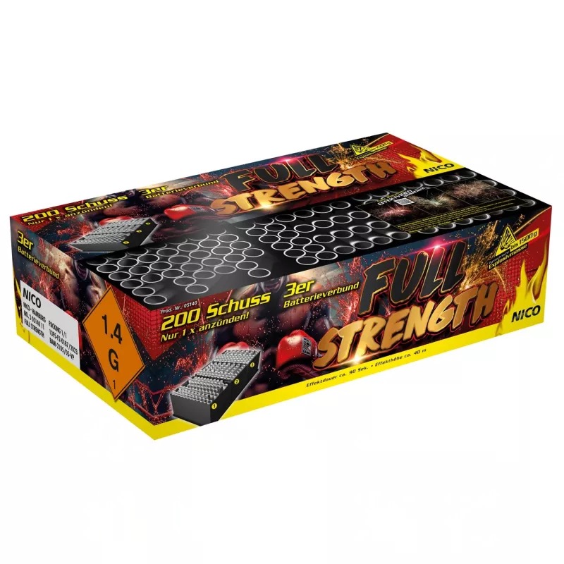 Nico Feuerwerk Full Strength, 200 Schuss