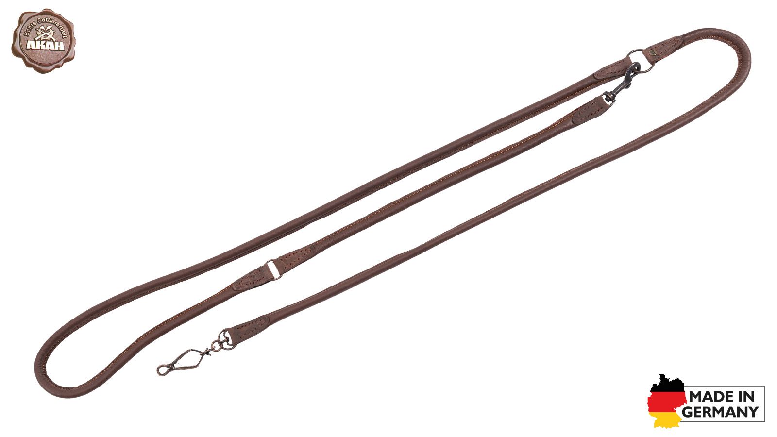 AKAH Umhängeleine Elchleder rundgenäht