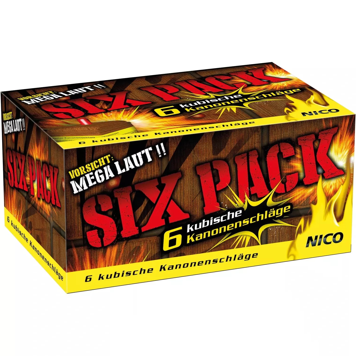 Nico Feuerwerk Six Pack, kub. Kanonenschlag, Kal. C, 6er-Schtl.