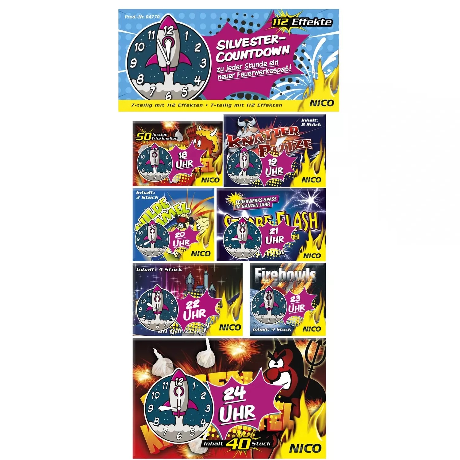 Nico Feuerwerk Silvester Countdown 7tlg