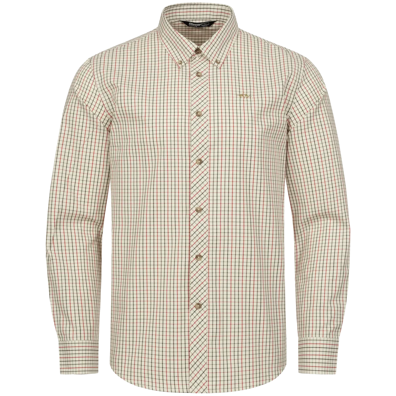 Blaser Herren Hemd Tristan 22 beige/rot kariert