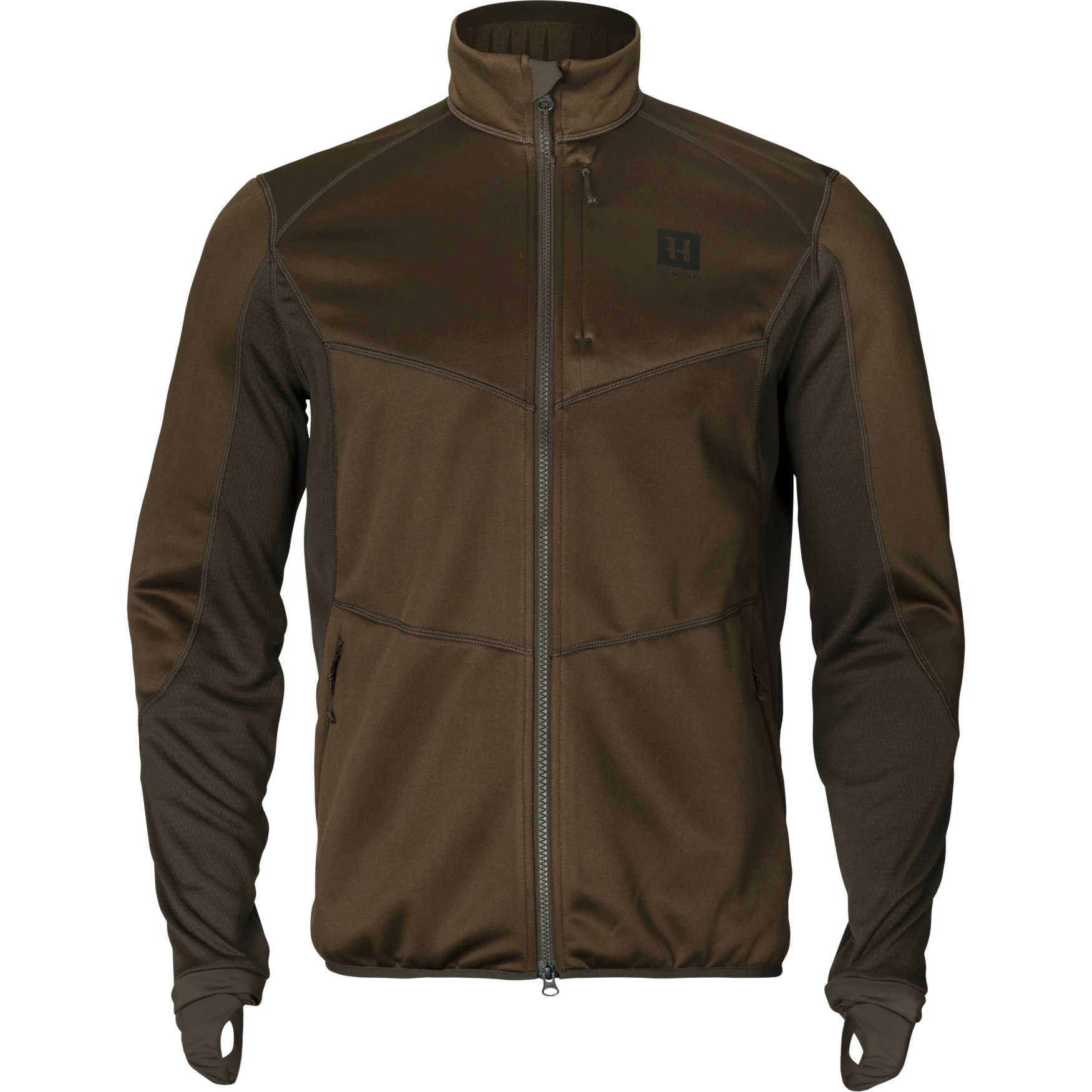 Härkila Scandinavian Fleecejacke Willow green/Deep Brown