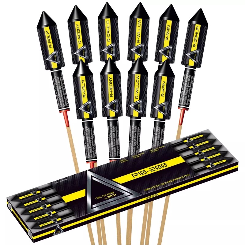 Nico Feuerwerk Delta Fire R10-200, 10er-Rak.-Schtl.