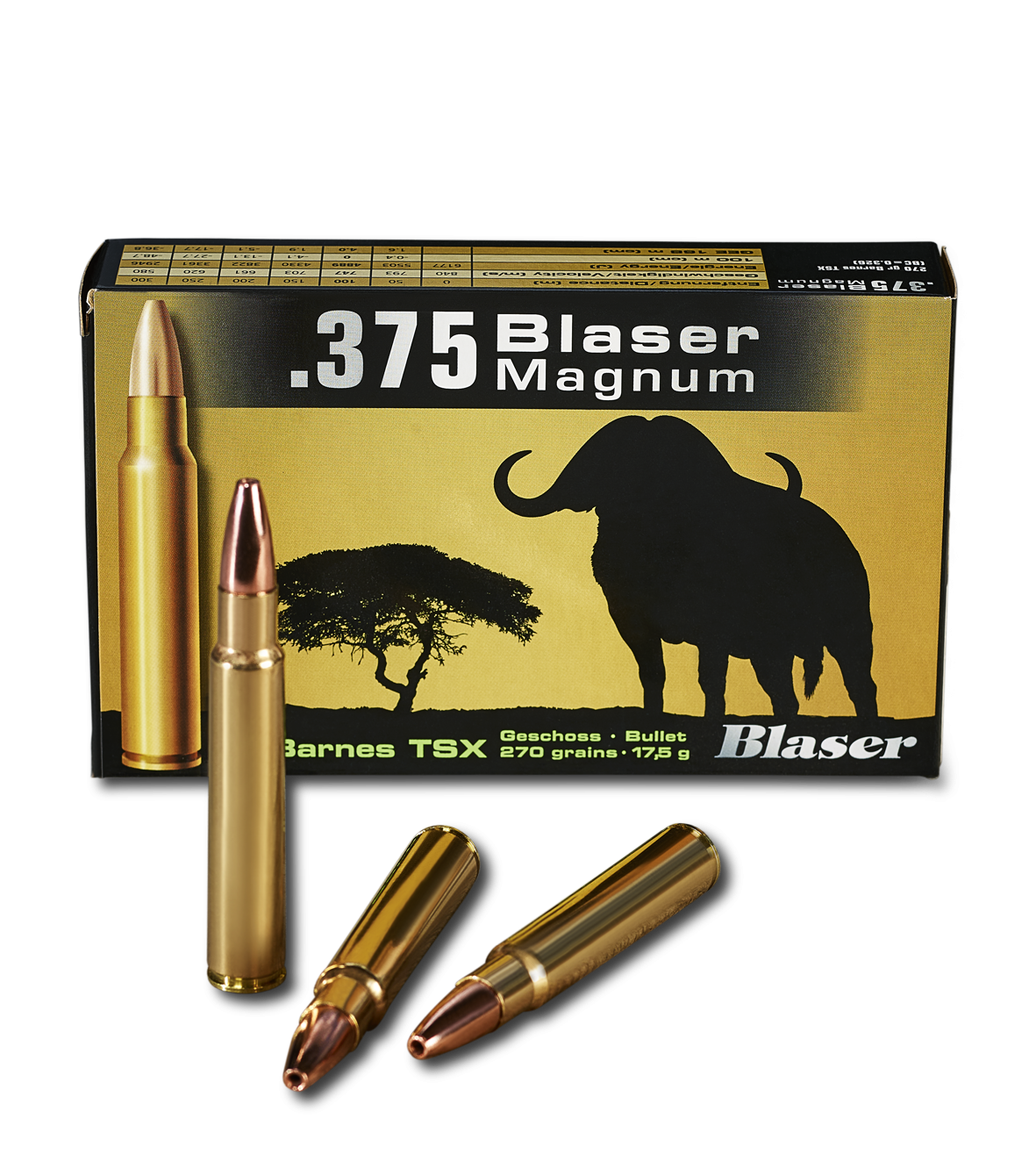 .375 Blaser Magnum (17,5 g/270 gr Barnes TSX · BC 0,326)