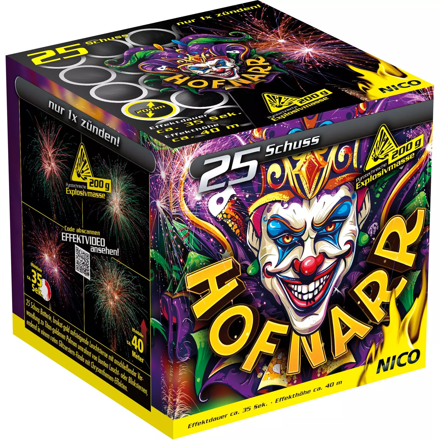 Nico Feuerwerk Hofnarr, 25 Schuss