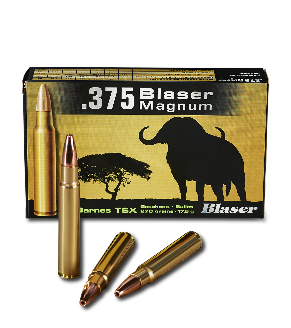 .375 Blaser Magnum (17,5 g/270 gr Barnes TSX · BC 0,326) 