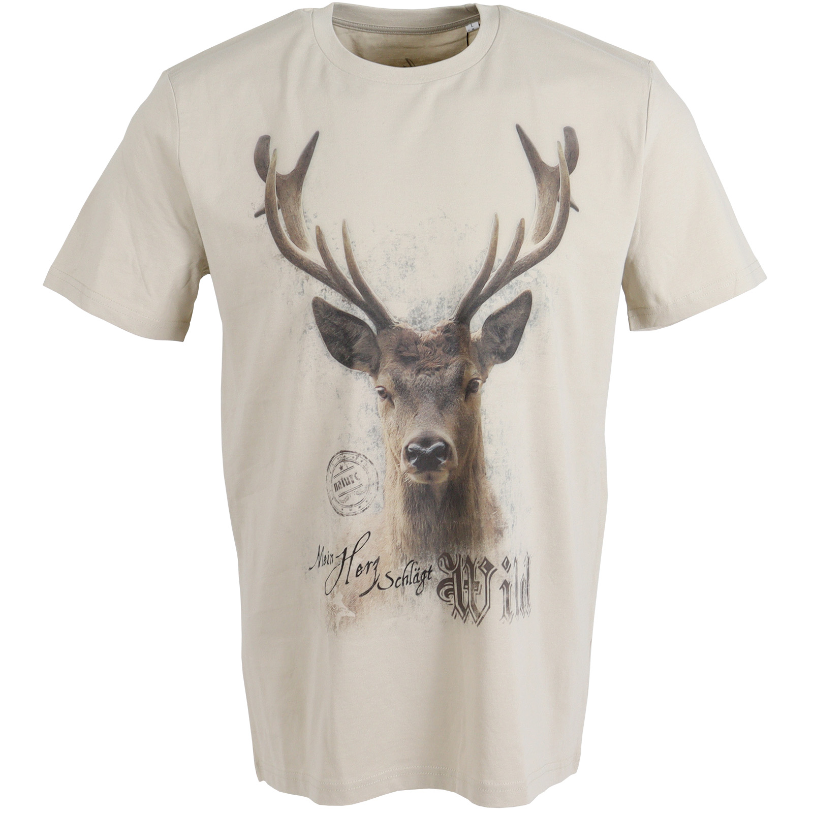 ALMTRACHT T-Shirt Mein Herz schlägt wild, sand
