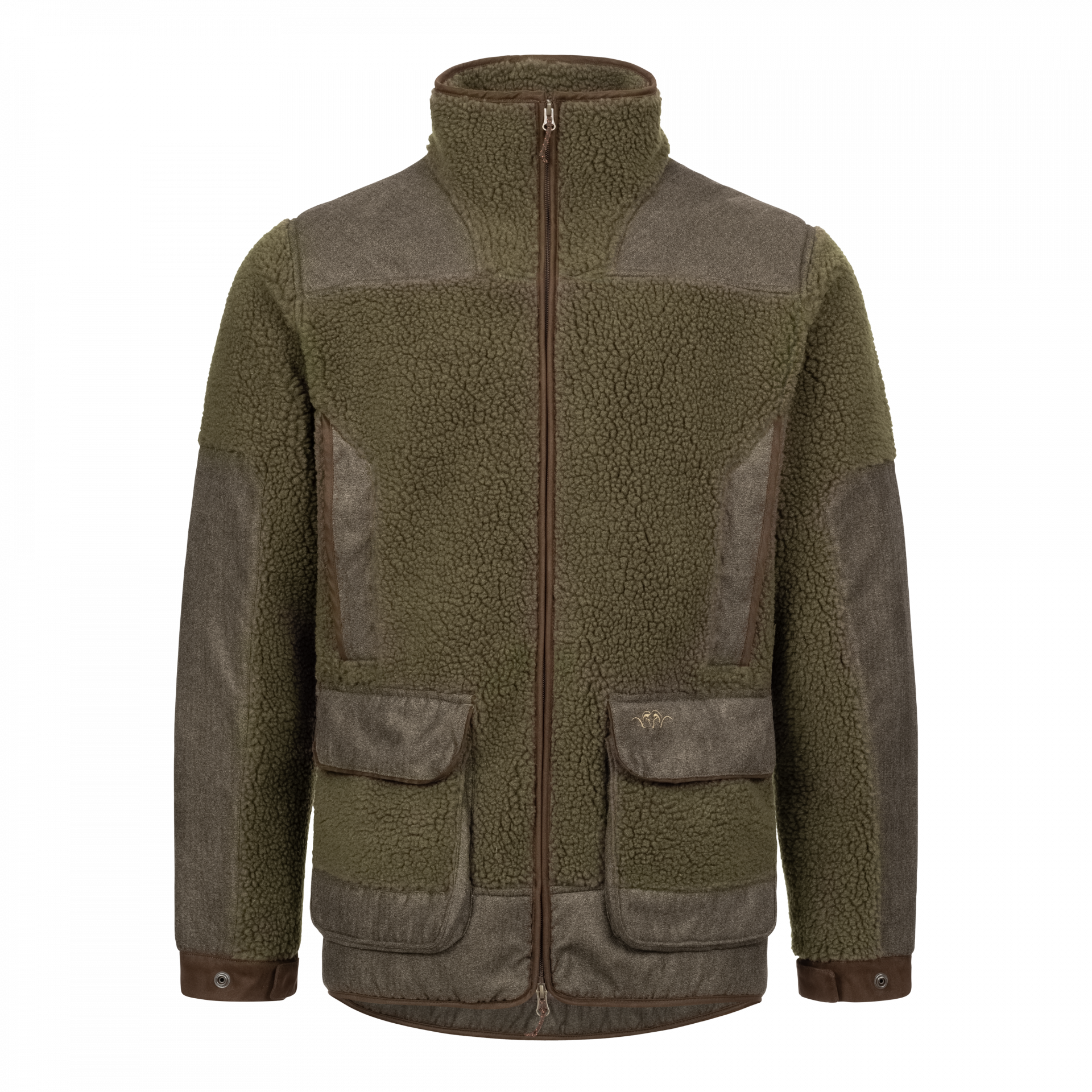 Blaser Herren Sherpa Fleece Jacke dunkel oliv