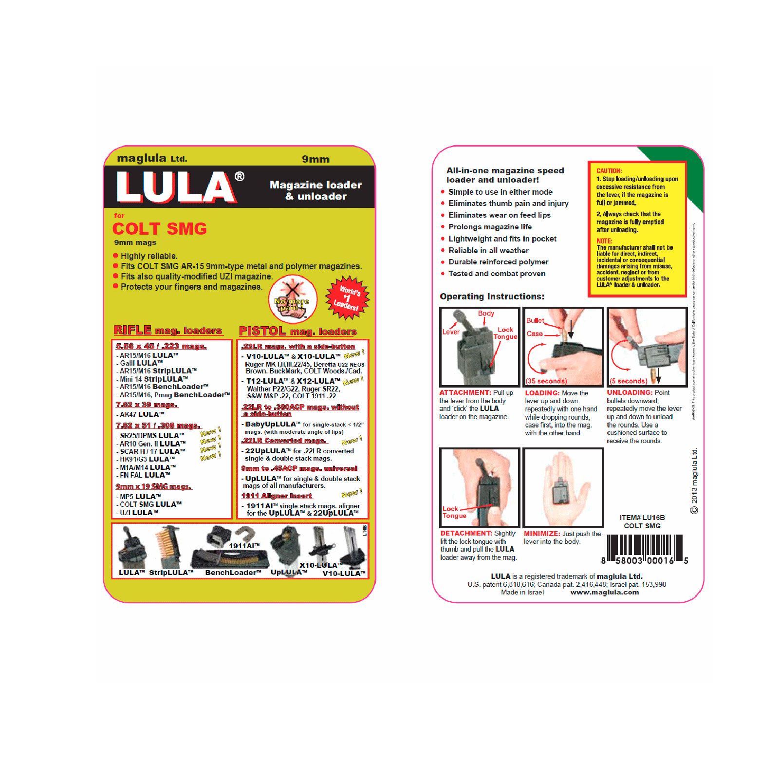 MAGLULA LULA Magazinladehilfe für Colt SMG 9mm