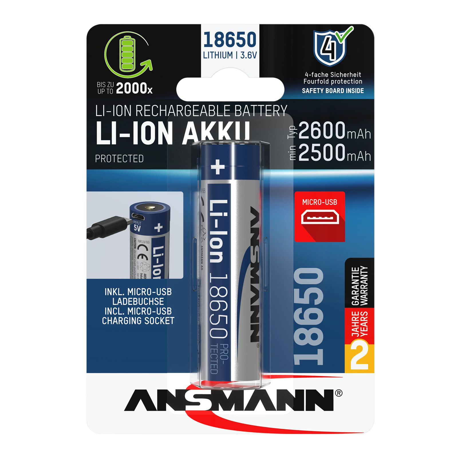 ANSMANN Li-Ion Akku 18650