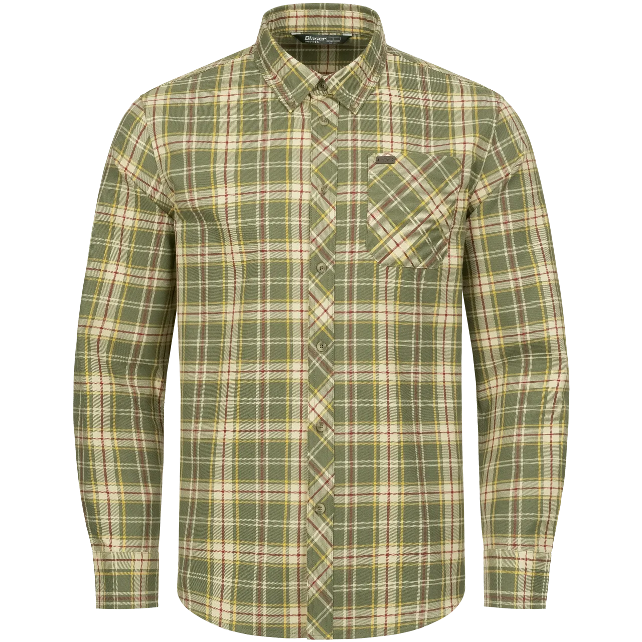 Blaser Herren Hemd Louie oliv/rot karriert